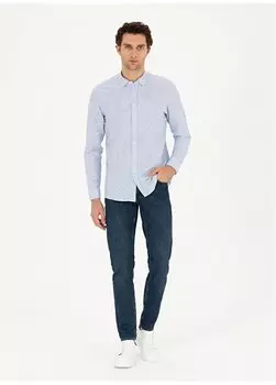 Темно-синие мужские джинсовые брюки с нормальной талией и нормальными штанинами JADOR Cacharel, синий