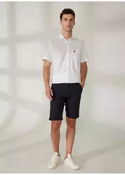 Темно-синие мужские шорты-бермуды узкого кроя с нормальной талией A261NAT99NG332- AT.P.CO, темно-синий