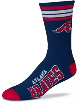 Темно-синие носки Deuce Crew с 4 полосками Atlanta Braves для босых ног For Bare Feet
