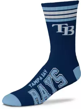 Темно-синие носки Deuce Crew с 4 полосками для босых ног Tampa Bay Rays For Bare Feet