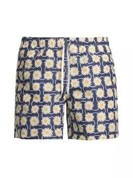 Темно-синие плавки с радиальным цветком Bather, нави