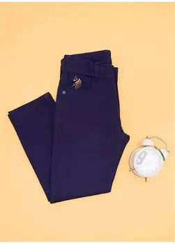 Темно-синие прямые брюки-чиносы узкого кроя для мальчика MICHAELKIDS23Y U.S. Polo Assn., темно-синий