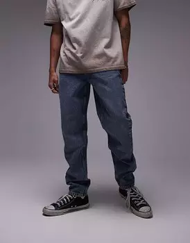 Темно-синие прямые джинсы Topman