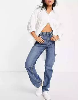 Темно-синие прямые джинсы Weekday Voyage