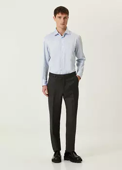 Темно-синие шерстяные брюки Zegna