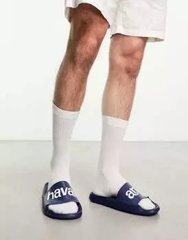 Темно-синие шлепанцы Havaianas Classic Logomania