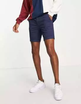Темно-синие шорты-чиносы скинни Topman