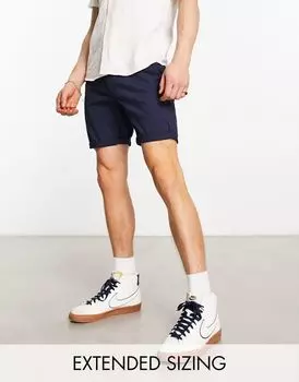 Темно-синие шорты-чиносы средней длины ASOS DESIGN