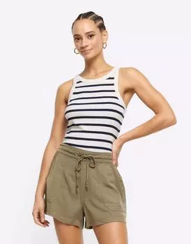 Темно-синие шорты из лиоцелла с кулиской River Island
