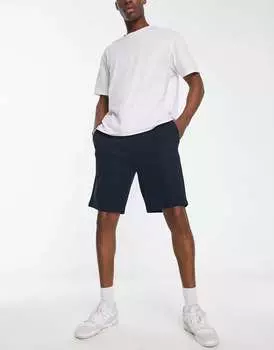 Темно-синие шорты из пике с защипами Ben Sherman