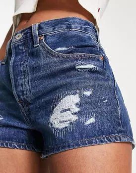 Темно-синие шорты Levi's 501 original.