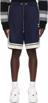 Темно-синие шорты на шнурке BAPE