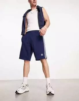 Темно-синие шорты с 3 полосками adidas Originals adicolor classics