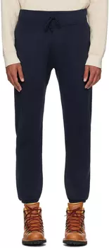 Темно-синие спортивные штаны, окрашенные в готовом виде, выцветшие RRL