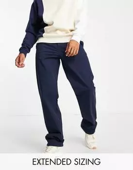 Темно-синие свободные брюки чинос ASOS DESIGN