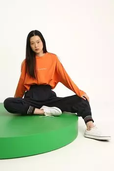 Темно-синие удобные брюки в рубчик ALL DAY