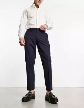 Темно-синие укороченные брюки Selected Homme
