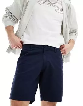 Темно-синие узкие эластичные шорты чинос ASOS DESIGN