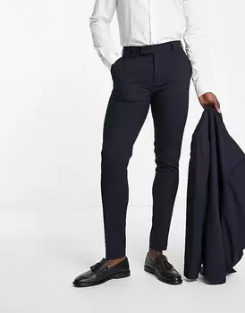Темно-синие узкие брюки ASOS DESIGN