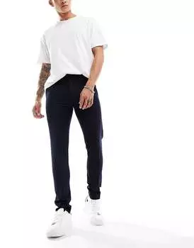 Темно-синие узкие брюки-карго ASOS