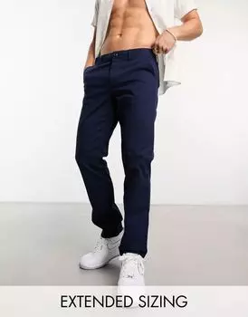 Темно-синие узкие чиносы ASOS