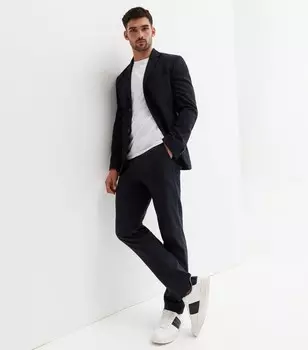 Темно-синие узкие костюмные брюки со средней посадкой New Look, военно-морской