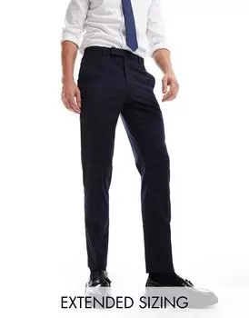 Темно-синие узкие нарядные брюки ASOS DESIGN