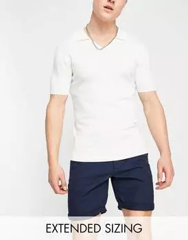 Темно-синие узкие шорты чинос ASOS DESIGN