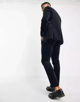 Темно-синие вельветовые брюки узкого кроя Selected Homme