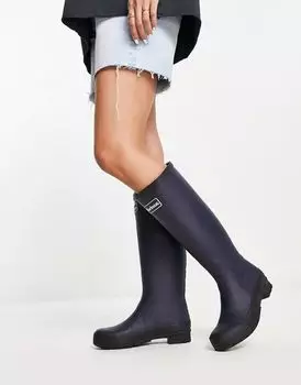 Темно-синие высокие резиновые сапоги с логотипом Barbour Abbey