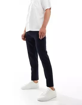 Темно-синие зауженные брюки ASOS DESIGN