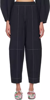 Темно-синие зауженные брюки GANNI