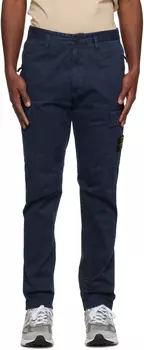 Темно-синие зауженные брюки карго Stone Island