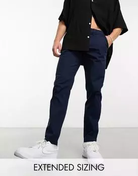 Темно-синие зауженные чиносы ASOS