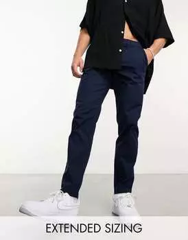 Темно-синие зауженные чиносы ASOS DESIGN
