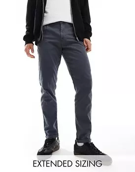 Темно-синие зауженные чиносы ASOS DESIGN