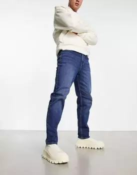 Темно-синие зауженные джинсы New Look