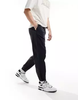 Темно-синие зауженные льняные брюки без застежек ASOS DESIGN