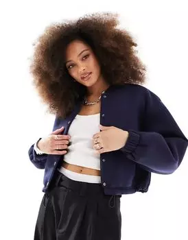 Темно-синий бомбер из неопрена ASOS