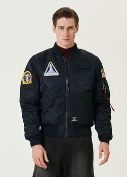 Темно-синий бомбер с нашивкой-логотипом Alpha Industries