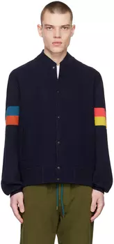 Темно-синий бомбер в полоску Artist Paul Smith