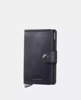 Темно-синий держатель для карт из кожи Баско с защитой RFID Secrid