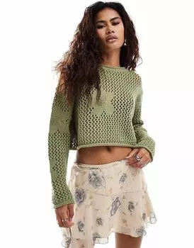 Темно-синий джемпер открытой вязки Bailey Rose