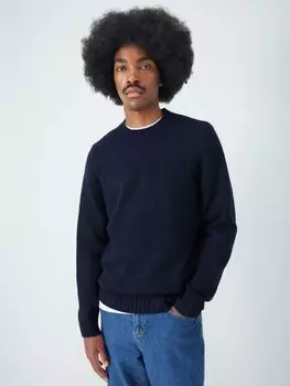 Темно-синий джемпер с круглым вырезом John Lewis Anyday из переработанной шерсти
