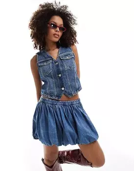Темно-синий джинсовый топ ASOS DESIGN