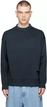 Темно-синий флокированный свитшот Синий Emporio Armani
