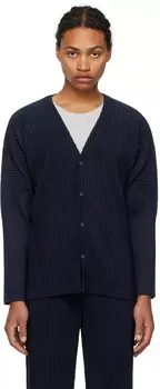 Темно-синий кардиган Basics HOMME PLISSe ISSEY MIYAKE