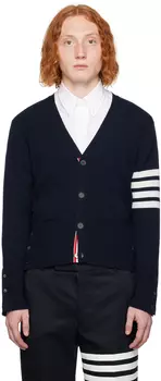 Темно-синий кардиган с 4 перемычками Thom Browne