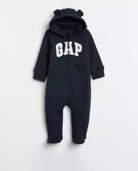Темно-синий комбинезон с капюшоном и ушками для мальчика Gap, светло-синий