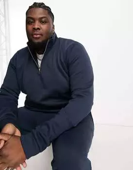 Темно-синий комплект из свитшота на молнии и спортивного костюма на молнии DTT Plus Don't Think Twice